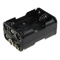 Eagle Plastic Devices 12BH463B-GR ຖານຖ້ວຍແບດເຕີຣີ 6 AAA ມີປຸ່ມກົດ