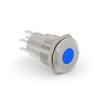 Alcoswitch - TE Connectivity 7-2213765-9 ປຸ່ມກົດສະລັບ AV19 DPL 5A SPOT LED ສີຟ້າ 24V