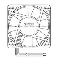 Sunon GF60151B9-1E00U-AE9 ພັງລົມ Axial Axial, 60x60x15mm, 12VDC, 10.6CFM, 0.05"H2O, Ball, Wire, Auto Restart, IP68