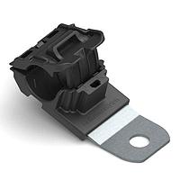 HellermannTyton 151-01957 ຮັບກັບຮັບກັບ Ratchet P-Clamp, 0.52 - 0.77" ຂະໜາດກໍ່ມົດ, 15 ສັ້ນ, 0.41" ຂະໜາດຮູ Hole, PA66HIRHSUV/SS304, ສີດຳ, 280/ctn