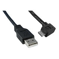 Qualtek Electronics 3021078-03 USB 2.0 USB 2.0 M ເຖິງ M ມຸມ 3FT ສາຍສີດຳ