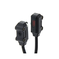 OMRON E3T-ST12F 2M Ultracompact, Ultrathin ເຊັນເຊີ Photoelectric ມີເຄື່ອງຂະຫຍາຍສຽງໃນຕົວ (1000 mm, through-beam, NPN, Dark-ON)