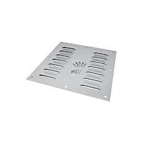 Hammond Manufacturing 1481L44 ກອງປົກຄຸມໄຟຟ້າ ແຜ່ນລະບາຍອາກາດ, 5.6" x 5.5" - ຄ້າງ/ສີເຫຼືອງ