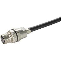 HARTING 21038812443 ຕົວເຊື່ອມຕໍ່ມິຕຣິກຮູບວົງ M12 D-code 4pin ຜູ້ຍິງປົກກັນ, ຜ່ານແຜ່ນ, ການບັນດາດ, ອອກແບບບາງ, ມີຂອບບັນດາດ/ຟເຣີລ໌ສໍາລັບສາຍ oe6.0mm