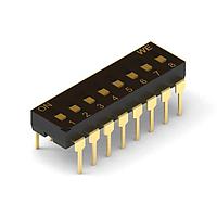 Wurth Elektronik 418127160908 ສະຫນັບ DIP WS-DITV Dip Sw 8 Pin Horiz Box Typ Black