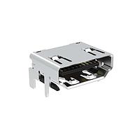 Amphenol Commercial Products G45AA1902100GJ2HR Amphenol HDMI2.1, A, ມຸມຂວາ, SMT ມາດຕະຖານ, ກະດານທອງ, CH=3.55