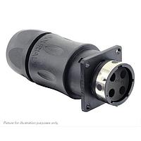 Eaton Souriau-Sunbank UTGX0JC124P ປະຕູສະຫນາມ Receptacles Square flange receptacle, ມີກະບອກສາຍສະຫນາມ backshell, ສໍາລັບ 4 ຕົວຕິດຕໍ່ຜູ້ຊາຍ, IP68/69K
