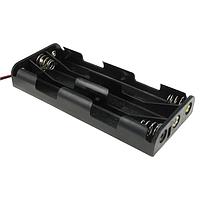 Eagle Plastic Devices 12BH361A-GR ຖານຖ້ວມແບດເຕີຣີ 6 AA ກັບສາຍສູງ 6" LDS