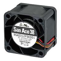 Sanyo Denki 9GA0312G3D001 ພັງລົມ DC Axial, 38x38x28mm, 12VDC, ປະສິດຕິພາບສູງ, ພະລັງງານຕ່ຳ, ຕົວຈຳເລັດການລອກ Rotor Sensor
