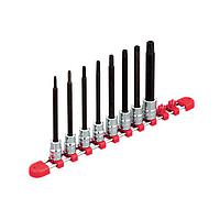 KTC TBT3L08TH ຊຸດເຕົ້າສຽບບິດບິດ Torx ແບບ T-proof tamper-proof (3/8", 8pcs)