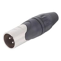 Amphenol Audio AX3M ຕົວເຊື່ອມສາຍສະເພາະ 3 ໂພນ XLR ຜູ້ຊາຍ ຕົວເຊື່ອມສາຍ ສີນິເຄວລສຳເລັດ