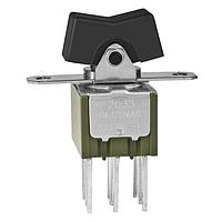 NKK Switches M2033TNW05-DA ສະແກນຄວບຄຸມ Rocker ON-OFF-ON FRME MOUNT .365 BLACK ROCKER QC