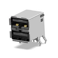 AMP Connectors - TE Connectivity 1932522-1 ຕົວເຊື່ອມ USB Type A RECP ASSY, R/A, STACKED, THRU-HOLE, USB