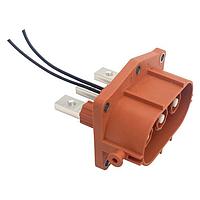 Amphenol Industrial ELPA3Y25 ຕົວເຊື່ອມຕໍ່ລົດ ePower-Lite, 5.7mm, ປລັກ, 3-ຂາ, ກະແຈ Y, ມີການປ້ອງກັນ EMI ແລະ HVIL, 25mm, ການບັງກັບ