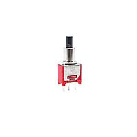 E-Switch 800CSP1B6M2QE ປຸ່ມກົດສະລັບ Pushbutton, SPDT, On-On, ຜ່ານຮູ Hole, ສີດຳ