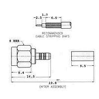Bomar 910A204M ຕົວເຊື່ອມ SMA 3PC CRMP RG174 ຮ່າງທອງ