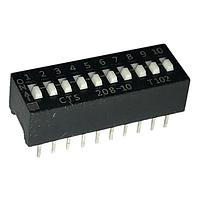CTS Electronic Components 208-10S ສະຫນາມສະລັບ DIP 10 ສ່ວນສະລັບ SPST