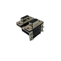 Adam Tech DPD-09-00-B3 ຕູ້ຕໍ່ຕ່າງ Dual Port D-Sub Connectors 9P MALE/MALE DUAL PORT R/A