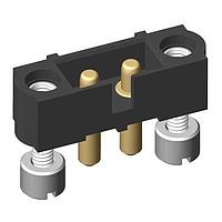 Harwin M80-5000000M3-02-PM2-00-000 ພາວເລີ້ມໃຫ້ກັບບອດ Datamate Mix-Tek Male Vertical Throughboard Connector, Jackscrews + 5mm board mount, ບໍ່ມີການຕິດຕໍ່ສັນຍານ, 2 x 5mm Throughboard High Power contacts