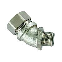 HellermannTyton LTP20-M20-CUL45 ອຸປະກອນຕິດຕັ້ງທ່ອງແລະເຄື່ອງສະຫມັກ HelaGuard Spiral Metallic Fitting, 45-Elbow, Fixed M20 Thread, 0.50" (20mm) Dia, NPB Metal, 10/pkg