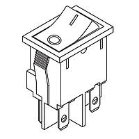 Mountain Switch 103-R13-73A-EV ສະລັບສະຕິກ Rocker DPST ON-OFF 4PIN ສີດຳ