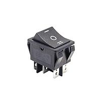 E-Switch R5DBLKBLKBF0 ສະຫນັບສະຫນູນກະທົບສູງ Rocker Switch 16A 250VAC ON-OFF-ON DPDT Non-Ill Black
