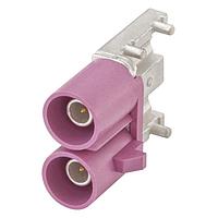 Rosenberger 59S2DU-40MT5-H ປລັກການເຊື່ອມຕໍ່ PCB ບອດ PC-Board SMD ມຸມຂວາ H ສີມ່ວງ