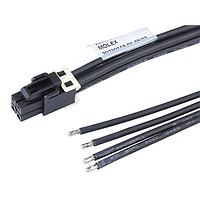 Molex 224086-1044 OTS ການປະກອບສາຍສັ້ນ Mini-Fit Max ຜູ້ຍິງ-ສາຍພັດພູມ Cable ASSY ການປົດປ່ອຍດ້ວຍບ້ານດິນ 4 ວົງຈອນ 600mm ຄວາມຍາວ 2.5mm ສີດຳ