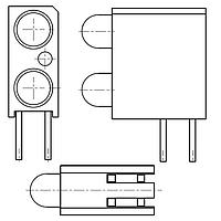 Dialight 553-0008-824F ຕົວບອກສະຫນາມບອດວົງຈອນ LED CBI 3MM BI-LEVEL X 4