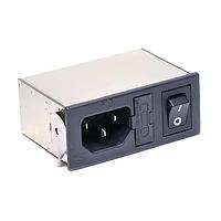 Delta Electronics, Inc. 06AK2 ໂມດູນເຂົ້າພະລັງງານ Module EMI Filter, 115/250VAC, 6A, Snap-In, N/A-Lug, SIP Switch