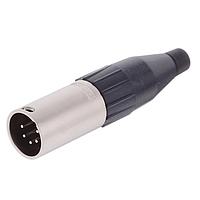 Amphenol Audio AC5MJ ຕົວເຊື່ອມສາຍສະເພາະ 5 ໂພນ XLR ຕົວເຊື່ອມສາຍຊາຍຂອງ XLR ມີຕິດຕໍ່ທີ່ຖືກປັບປຸງ ຕົວຢືດສາຍຂະໜາດໃຫຍ່ ສີນິເຄວ