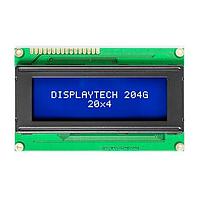 Displaytech 204G CC BC-3LP ໂມດູນຈະຫລັກສະຕິກຕົວອັກສອນ LCD 20x4 ຕົວອັກສອນ ຈະຫລັກ STN ສີຟ້າ 6 ໂມງ