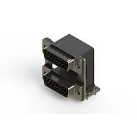 EDAC 661-015-664-030 ຕູ້ສະຫນອງ Dual Port D-Sub ມຸມຂວາ ຕູ້ສະຫນອງ Dual Port D-Sub
