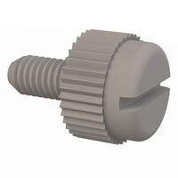 Essentra Components 50M030050T006 ກຸມນິ້ວສະແລດທອດ Thumb Screw Slotted, M3 X .5 Thread, 6mm Lg