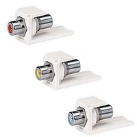 Panduit CMRPRBL ຕູ່ມອດຜ່ານການຕໍ່ຕໍ່ Mod RCA Pass-Through ສີແດງ In