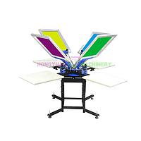 Hoystar GW-450 ຄູ່ມື 4 ສີ 4 ສະຖານີ Silk Screen Printer (600pcs/Hr)