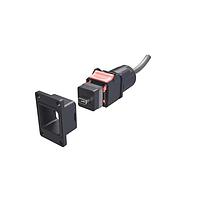 Amphenol Commercial Products NDHN5B7A50A ການປະກອບສາຍສະເພາະຮູບສັ້ນສີ່ແຂວງ Rectangular Push Pull ix IP67 Cable, NDH, Bulkhead, Ix B Key to Pigtail, 30u" Pd Ni with Gold flash Gold, 05m