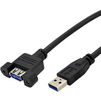 Stewart Connector SC-3APK001F USB 3.0 USB 3.0 ປະເພດ-A ຜູ້ຊາຍ ໄປຫາ Panel Mount ປະເພດ-A ຜູ້ຍິງ 1ft