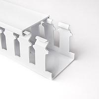 HellermannTyton 181-00586 Slotted Wall Wiring Duct Slotted Wall Wiring Duct, 3" x 1", Adhesive, PVC, White, 120ft/Carton