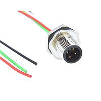 NorComp MPM12A04I12CF02 ເສັ້ນສາຍອ່ານສະເຫຼີມ / ເສັ້ນສາຍອັກຕູເວີ ຊາຍ M12 4 ຕຳແໜ່ງ ຕິດຕັ້ງດ້ານໜ້າ ມີສາຍສະເຫຼີມ 12"