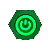 Soldered 108299 ແຜງປຸ່ມກົດ, ປຸ່ມກົດ, 12mm, ແສງສວ່າງ, ສີຂຽວ