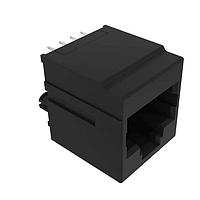 Amphenol Commercial Products RJE441880401 ຕົວເຊື່ອມ 8P8C, ຄວາມໄວສູງ ຕັ້ງຕົ້ນແບບຕັ້ງຕົວ, ຕິດຕັ້ງຜ່ານຮູ CAT5E, ບໍ່ມີການປ້ອງກັນ, ບໍ່ມີໄຟ LED