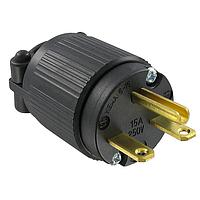 Qualtek Electronics Q-720 ປລັກ 15A/250VAC WIRNG DEV NEMA 6-15P ສີດຳ