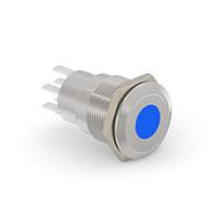 Alcoswitch - TE Connectivity 7-2213765-7 ປຸ່ມກົດສະຫນອງ AV19 DPL 5A SPOT LED ສີຟ້າ 12V