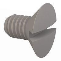 Essentra Components 50M035060L006 ສະກຣູຫຼັກຊອກມີລູກປຸ່ມຊ່ອງສະເລັດ 90 Slotted CSK Screw, M3.5 X .6 Thread, 6mm Lg