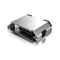 GCT (Global Connector Technology) USB3135-30-A ຂໍ້ມູນການເຊື່ອມ Micro USB Type B Micro B Skt, ຕິດຕັ້ງດ້ານບູດ, SMT, R/A, 30u", ມີເຄື່ອງຄຸມປົວ,T&R