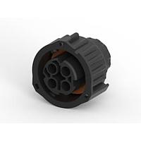 AMP Connectors - TE Connectivity 5-1813099-1 ກອງປົກຫຼັງ 2.5mm SOCKET HSG ASSEMBLY(ສີດຳ 4 ຕຳແໜ່ງ)