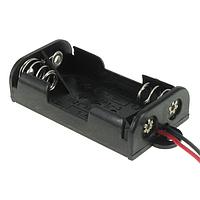 Eagle Plastic Devices 12BH324A-GR ຄລິບແບດເຕີຣີ 2 "AA" ມີສາຍ 6" LDS ສີດຳ