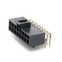 Molex 105314-1216 Shrouded NanoFit RA Hdr TH DR 16Ckt 0.38um Au Blk