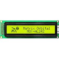 Matrix Orbital MOI-AL242A-YX3SE LCD Character Display Modules 24x2 ຂໍ້ຄວາມສີດຳ ເຫຼືອງ/ຂຽວ ພື້ນຫຼັງດ້ວຍສີນ້ຳງານ
